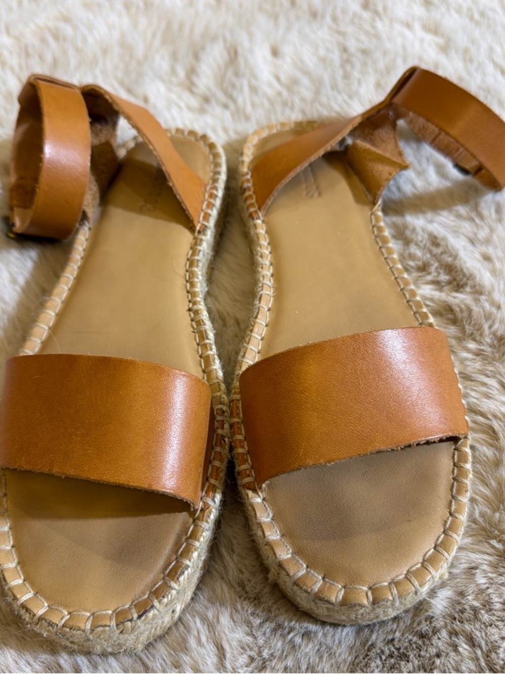 Soludos Tan Leather Espadrille Sandals